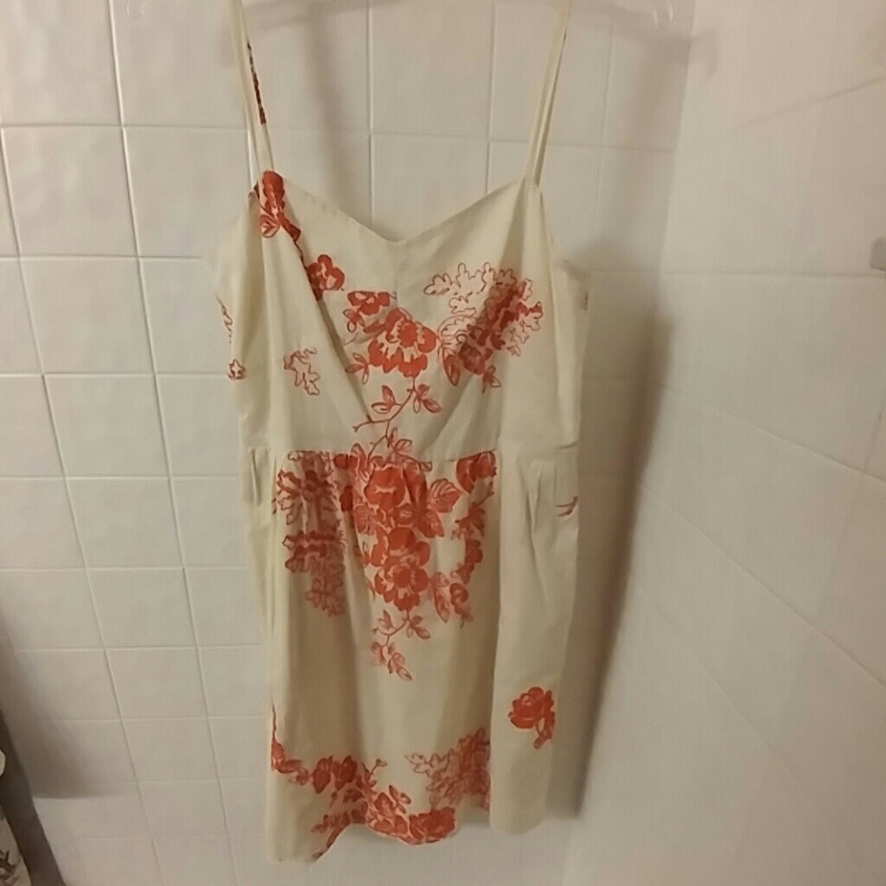 J. Crew cream/ orange sz 6 sundress